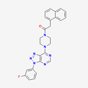 molecular formula C26H22FN7O B3412135 1-(4-(3-(3-fluorophenyl)-3H-[1,2,3]triazolo[4,5-d]pyrimidin-7-yl)piperazin-1-yl)-2-(naphthalen-1-yl)ethanone CAS No. 923514-28-7