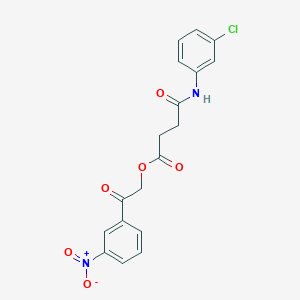molecular formula C18H15ClN2O6 B341214 2-{3-Nitrophenyl}-2-oxoethyl 4-(3-chloroanilino)-4-oxobutanoate 