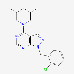 molecular formula C19H22ClN5 B3412150 1-(2-chlorobenzyl)-4-(3,5-dimethylpiperidin-1-yl)-1H-pyrazolo[3,4-d]pyrimidine CAS No. 924828-40-0