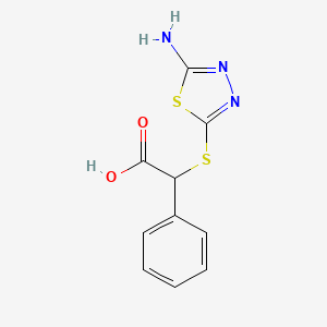 molecular formula C10H9N3O2S2 B3412159 2-((5-Amino-1,3,4-thiadiazol-2-yl)thio)-2-phenylacetic acid CAS No. 924859-90-5