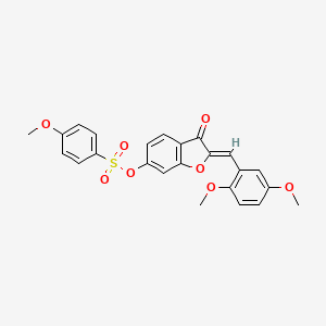 molecular formula C24H20O8S B3412186 (Z)-2-(2,5-dimethoxybenzylidene)-3-oxo-2,3-dihydrobenzofuran-6-yl 4-methoxybenzenesulfonate CAS No. 929372-86-1