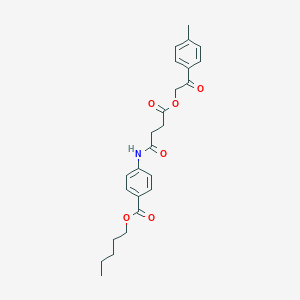 molecular formula C25H29NO6 B341219 Pentyl 4-({4-[2-(4-methylphenyl)-2-oxoethoxy]-4-oxobutanoyl}amino)benzoate 