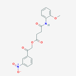 molecular formula C19H18N2O7 B341220 2-{3-Nitrophenyl}-2-oxoethyl 4-(2-methoxyanilino)-4-oxobutanoate 