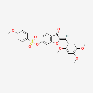 molecular formula C25H22O9S B3412210 (2Z)-3-oxo-2-(2,4,5-trimethoxybenzylidene)-2,3-dihydro-1-benzofuran-6-yl 4-methoxybenzenesulfonate CAS No. 929413-62-7