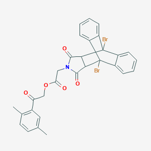 [2-(2,5-Dimethylphenyl)-2-oxoethyl] 2-(1,8-dibromo-16,18-dioxo-17-azapentacyclo[6.6.5.02,7.09,14.015,19]nonadeca-2,4,6,9,11,13-hexaen-17-yl)acetate