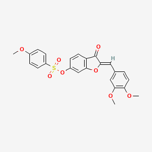 molecular formula C24H20O8S B3412224 (2Z)-2-(3,4-dimethoxybenzylidene)-3-oxo-2,3-dihydro-1-benzofuran-6-yl 4-methoxybenzenesulfonate CAS No. 929470-74-6