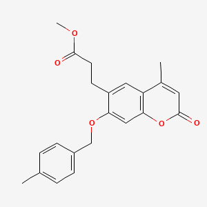 molecular formula C22H22O5 B3412231 methyl 3-(4-methyl-7-((4-methylbenzyl)oxy)-2-oxo-2H-chromen-6-yl)propanoate CAS No. 929490-31-3
