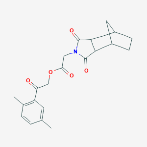 molecular formula C21H23NO5 B341224 2-(2,5-Dimethylphenyl)-2-oxoethyl (3,5-dioxo-4-azatricyclo[5.2.1.0~2,6~]dec-4-yl)acetate 