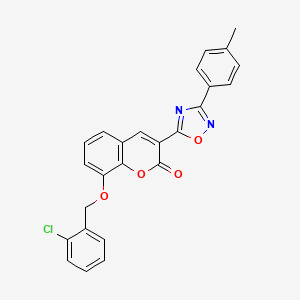 molecular formula C25H17ClN2O4 B3412262 8-((2-chlorobenzyl)oxy)-3-(3-(p-tolyl)-1,2,4-oxadiazol-5-yl)-2H-chromen-2-one CAS No. 931359-62-5