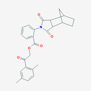 molecular formula C26H25NO5 B341228 2-(2,5-Dimethylphenyl)-2-oxoethyl 2-(3,5-dioxo-4-azatricyclo[5.2.1.0~2,6~]dec-4-yl)benzoate 