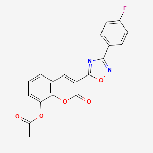 molecular formula C19H11FN2O5 B3412299 3-[3-(4-fluorophenyl)-1,2,4-oxadiazol-5-yl]-2-oxo-2H-chromen-8-yl acetate CAS No. 931954-25-5