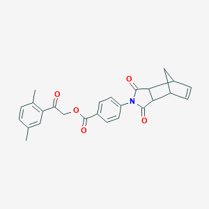molecular formula C26H23NO5 B341230 2-(2,5-Dimethylphenyl)-2-oxoethyl 4-(3,5-dioxo-4-azatricyclo[5.2.1.0~2,6~]dec-8-en-4-yl)benzoate 