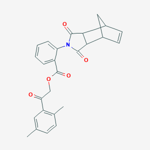 molecular formula C26H23NO5 B341231 2-(2,5-Dimethylphenyl)-2-oxoethyl 2-(3,5-dioxo-4-azatricyclo[5.2.1.0~2,6~]dec-8-en-4-yl)benzoate 
