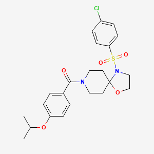 molecular formula C23H27ClN2O5S B3412311 4-[(4-Chlorophenyl)sulfonyl]-8-(4-isopropoxybenzoyl)-1-oxa-4,8-diazaspiro[4.5]decane CAS No. 932501-82-1