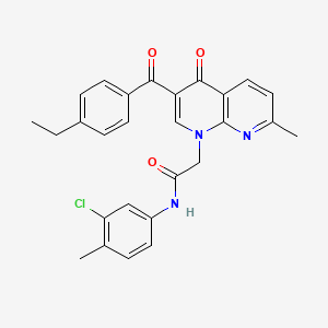 molecular formula C27H24ClN3O3 B3412314 N-(3-chloro-4-methylphenyl)-2-[3-(4-ethylbenzoyl)-7-methyl-4-oxo-1,4-dihydro-1,8-naphthyridin-1-yl]acetamide CAS No. 932534-48-0