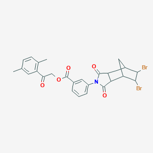 molecular formula C26H23Br2NO5 B341232 2-(2,5-dimethylphenyl)-2-oxoethyl 3-(5,6-dibromo-1,3-dioxooctahydro-2H-4,7-methanoisoindol-2-yl)benzoate 