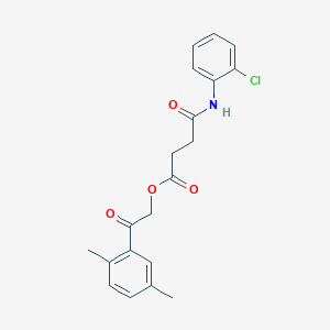 molecular formula C20H20ClNO4 B341234 2-(2,5-Dimethylphenyl)-2-oxoethyl 4-(2-chloroanilino)-4-oxobutanoate 