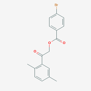 molecular formula C17H15BrO3 B341236 2-(2,5-Dimethylphenyl)-2-oxoethyl 4-bromobenzoate 