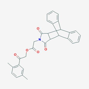 molecular formula C30H25NO5 B341237 2-(2,5-Dimethylphenyl)-2-oxoethyl (16,18-dioxo-17-azapentacyclo[6.6.5.0~2,7~.0~9,14~.0~15,19~]nonadeca-2,4,6,9,11,13-hexaen-17-yl)acetate 