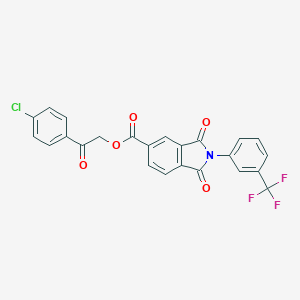 molecular formula C24H13ClF3NO5 B341239 2-(4-Chlorophenyl)-2-oxoethyl 1,3-dioxo-2-[3-(trifluoromethyl)phenyl]-5-isoindolinecarboxylate 