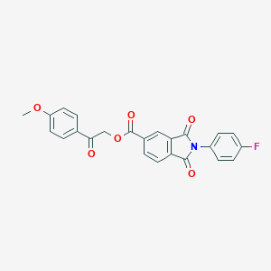 molecular formula C24H16FNO6 B341242 2-(4-Methoxyphenyl)-2-oxoethyl 2-(4-fluorophenyl)-1,3-dioxo-5-isoindolinecarboxylate 