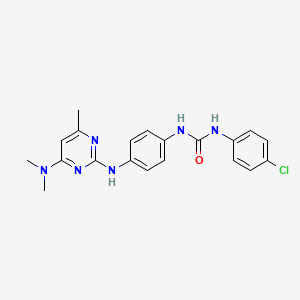 molecular formula C20H21ClN6O B3412427 1-(4-Chlorophenyl)-3-(4-{[4-(dimethylamino)-6-methylpyrimidin-2-yl]amino}phenyl)urea CAS No. 932990-17-5