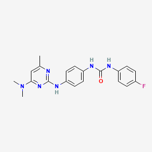molecular formula C20H21FN6O B3412433 N-(4-{[4-(dimethylamino)-6-methylpyrimidin-2-yl]amino}phenyl)-N'-(4-fluorophenyl)urea CAS No. 932990-25-5