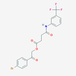 molecular formula C19H15BrF3NO4 B341245 2-(4-Bromophenyl)-2-oxoethyl 4-oxo-4-[3-(trifluoromethyl)anilino]butanoate 
