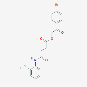 molecular formula C18H16BrNO4S B341246 2-(4-Bromophenyl)-2-oxoethyl 4-oxo-4-(2-sulfanylanilino)butanoate 
