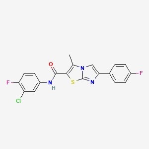 N-(3-chloro-4-fluorophenyl)-6-(4-fluorophenyl)-3-methylimidazo[2,1-b][1,3]thiazole-2-carboxamide
