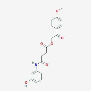molecular formula C19H19NO6 B341247 2-(4-Methoxyphenyl)-2-oxoethyl 4-(3-hydroxyanilino)-4-oxobutanoate 