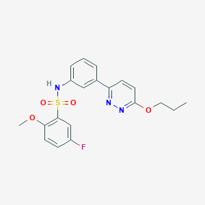 molecular formula C20H20FN3O4S B3412477 5-fluoro-2-methoxy-N-(3-(6-propoxypyridazin-3-yl)phenyl)benzenesulfonamide CAS No. 933003-71-5
