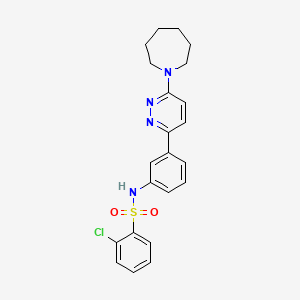 N-[3-(6-azepan-1-ylpyridazin-3-yl)phenyl]-2-chlorobenzenesulfonamide