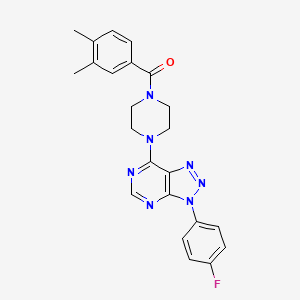 molecular formula C23H22FN7O B3412495 7-[4-(3,4-dimethylbenzoyl)piperazin-1-yl]-3-(4-fluorophenyl)-3H-[1,2,3]triazolo[4,5-d]pyrimidine CAS No. 933012-65-8