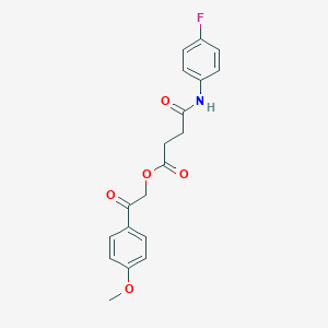 molecular formula C19H18FNO5 B341250 2-(4-Methoxyphenyl)-2-oxoethyl 4-(4-fluoroanilino)-4-oxobutanoate 