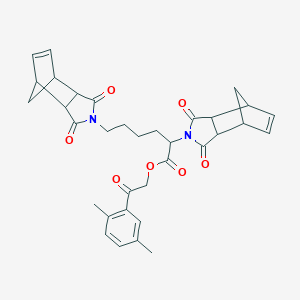 molecular formula C34H36N2O7 B341254 2-(2,5-dimethylphenyl)-2-oxoethyl 2,6-bis(1,3-dioxo-1,3,3a,4,7,7a-hexahydro-2H-4,7-methanoisoindol-2-yl)hexanoate 