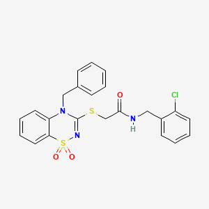 2-((4-benzyl-1,1-dioxido-4H-benzo[e][1,2,4]thiadiazin-3-yl)thio)-N-(2-chlorobenzyl)acetamide