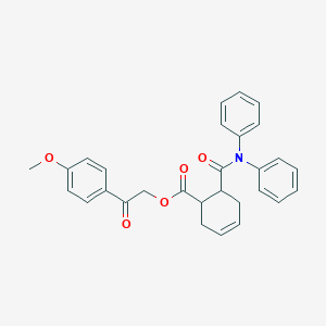 molecular formula C29H27NO5 B341258 2-(4-Methoxyphenyl)-2-oxoethyl 6-(diphenylcarbamoyl)cyclohex-3-ene-1-carboxylate 