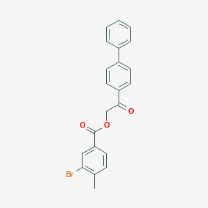 molecular formula C22H17BrO3 B341260 2-[1,1'-Biphenyl]-4-yl-2-oxoethyl 3-bromo-4-methylbenzoate 
