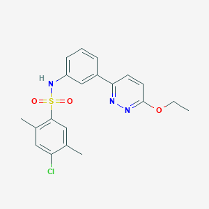 molecular formula C20H20ClN3O3S B3412607 4-chloro-N-(3-(6-ethoxypyridazin-3-yl)phenyl)-2,5-dimethylbenzenesulfonamide CAS No. 933210-38-9