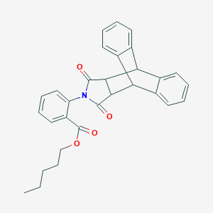 molecular formula C30H27NO4 B341264 Pentyl 2-(16,18-dioxo-17-azapentacyclo[6.6.5.0~2,7~.0~9,14~.0~15,19~]nonadeca-2,4,6,9,11,13-hexaen-17-yl)benzoate (non-preferred name) 