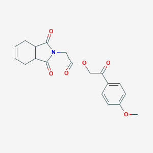 molecular formula C19H19NO6 B341268 2-(4-methoxyphenyl)-2-oxoethyl (1,3-dioxo-1,3,3a,4,7,7a-hexahydro-2H-isoindol-2-yl)acetate 