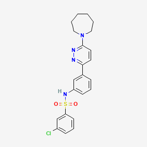 molecular formula C22H23ClN4O2S B3412695 N-[3-(6-azepan-1-ylpyridazin-3-yl)phenyl]-3-chlorobenzenesulfonamide CAS No. 933215-43-1