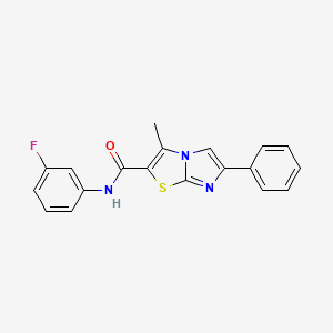 molecular formula C19H14FN3OS B3412698 N-(3-fluorophenyl)-3-methyl-6-phenylimidazo[2,1-b][1,3]thiazole-2-carboxamide CAS No. 933216-30-9