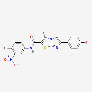 molecular formula C19H12F2N4O3S B3412708 N-(4-fluoro-3-nitrophenyl)-6-(4-fluorophenyl)-3-methylimidazo[2,1-b][1,3]thiazole-2-carboxamide CAS No. 933216-71-8
