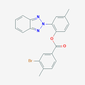 molecular formula C21H16BrN3O2 B341271 2-(2H-1,2,3-benzotriazol-2-yl)-4-methylphenyl 3-bromo-4-methylbenzoate 