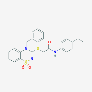 2-((4-benzyl-1,1-dioxido-4H-benzo[e][1,2,4]thiadiazin-3-yl)thio)-N-(4-isopropylphenyl)acetamide