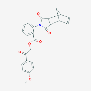 2-(4-methoxyphenyl)-2-oxoethyl 2-(1,3-dioxo-1,3,3a,4,7,7a-hexahydro-2H-4,7-methanoisoindol-2-yl)benzoate