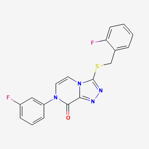 molecular formula C18H12F2N4OS B3412742 3-[(2-fluorobenzyl)thio]-7-(3-fluorophenyl)[1,2,4]triazolo[4,3-a]pyrazin-8(7H)-one CAS No. 933250-75-0