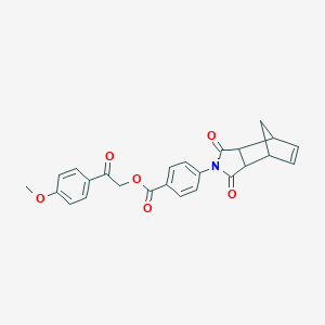 2-(4-methoxyphenyl)-2-oxoethyl 4-(1,3-dioxo-1,3,3a,4,7,7a-hexahydro-2H-4,7-methanoisoindol-2-yl)benzoate